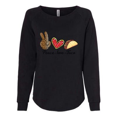 Peace Love Tacos Cinco De Mayo Fiesta Mexican Hippie Women Womens California Wash Sweatshirt