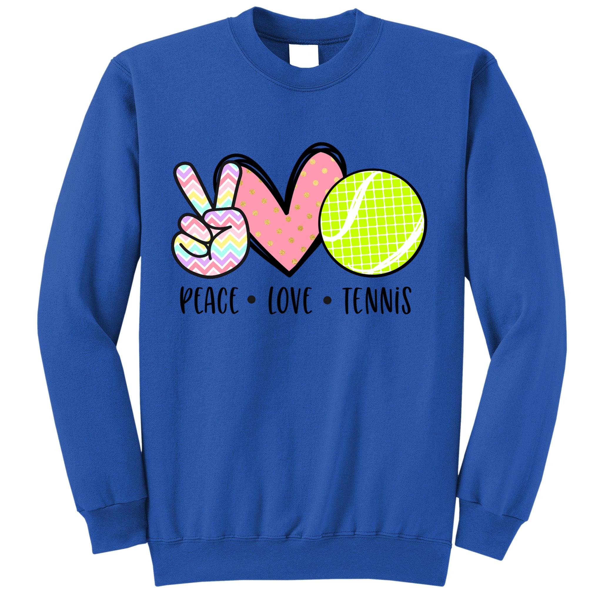 Peace Love Tennis Cute Design Teen Little Great Gift Sweatshirt