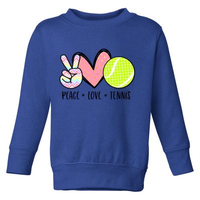 Peace Love Tennis Cute Design Teen Little Great Gift Toddler Sweatshirt