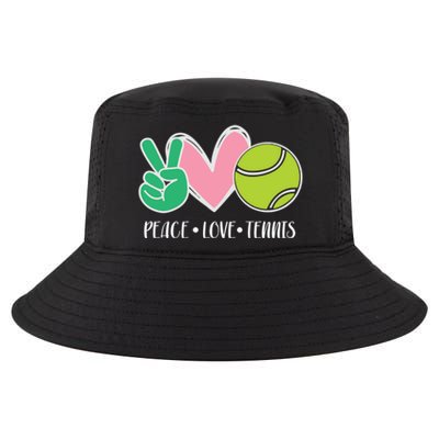 Peace Love Tennis Sports Athlete Ball Game Player Gift Cool Comfort Performance Bucket Hat