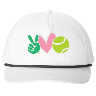 Peace Love Tennis Sports Athlete Ball Game Player Gift Snapback Five-Panel Rope Hat