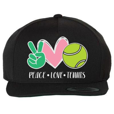 Peace Love Tennis Sports Athlete Ball Game Player Gift Wool Snapback Cap