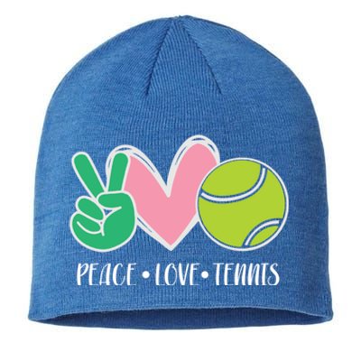 Peace Love Tennis Sports Athlete Ball Game Player Gift Sustainable Beanie