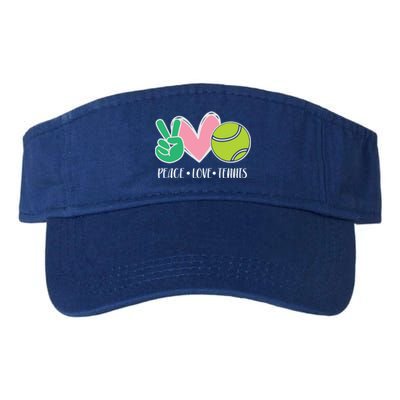 Peace Love Tennis Sports Athlete Ball Game Player Gift Valucap Bio-Washed Visor