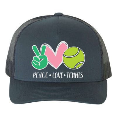 Peace Love Tennis Sports Athlete Ball Game Player Gift Yupoong Adult 5-Panel Trucker Hat