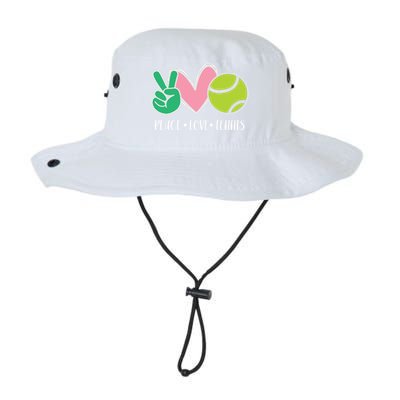 Peace Love Tennis Sports Athlete Ball Game Player Gift Legacy Cool Fit Booney Bucket Hat