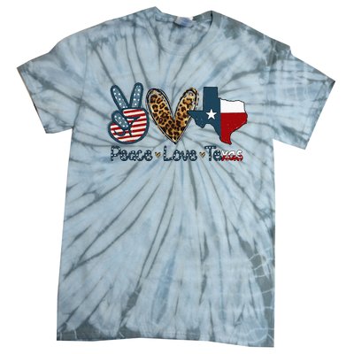 Peace Love Texas TX Texas Flag Funny City Home Roots Tie-Dye T-Shirt