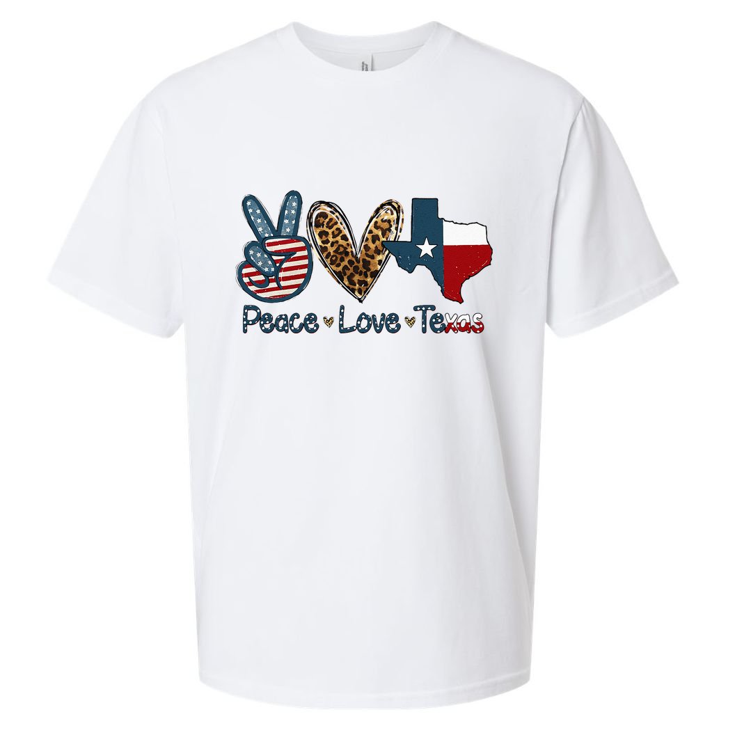 Peace Love Texas TX Texas Flag Funny City Home Roots Sueded Cloud Jersey T-Shirt