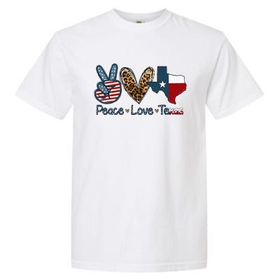 Peace Love Texas TX Texas Flag Funny City Home Roots Garment-Dyed Heavyweight T-Shirt