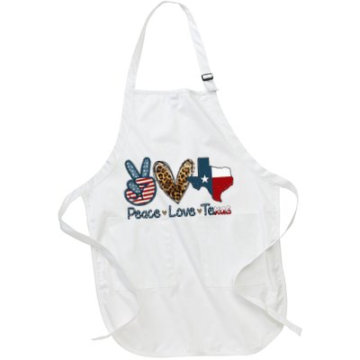 Peace Love Texas TX Texas Flag Funny City Home Roots Apron