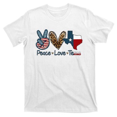 Peace Love Texas TX Texas Flag Funny City Home Roots T-Shirt