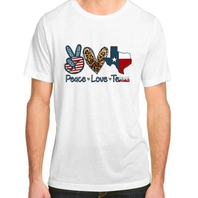 Peace Love Texas TX Texas Flag Funny City Home Roots Adult ChromaSoft Performance T-Shirt