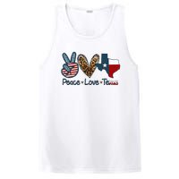 Peace Love Texas TX Texas Flag Funny City Home Roots PosiCharge Competitor Tank