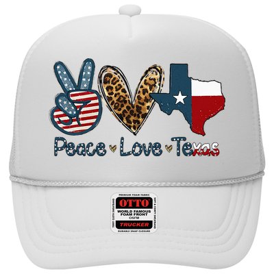 Peace Love Texas TX Texas Flag Funny City Home Roots Trucker Hat