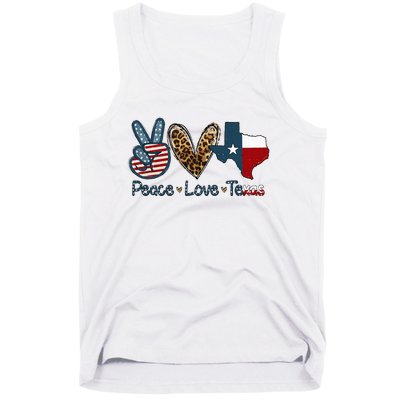 Peace Love Texas TX Texas Flag Funny City Home Roots Tank Top