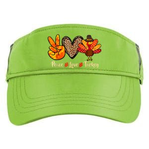 Peace Love Turkey Little Pilgrim Thanksgiving Adult Drive Performance Visor