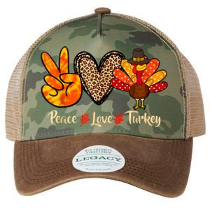 Peace Love Turkey Little Pilgrim Thanksgiving Legacy Tie Dye Trucker Hat