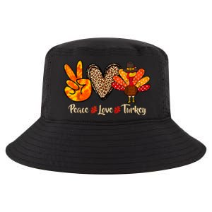 Peace Love Turkey Little Pilgrim Thanksgiving Cool Comfort Performance Bucket Hat