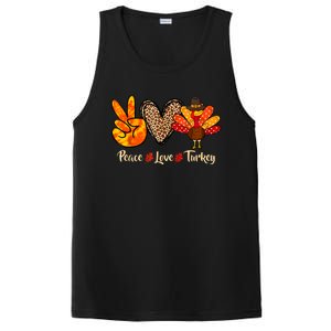 Peace Love Turkey Little Pilgrim Thanksgiving PosiCharge Competitor Tank