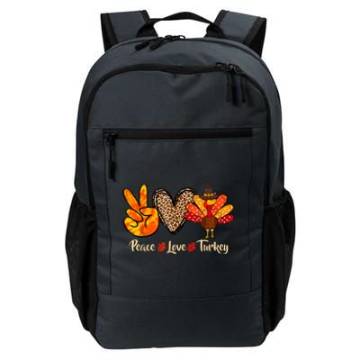 Peace Love Turkey Little Pilgrim Thanksgiving Daily Commute Backpack