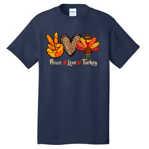 Peace Love Turkey Little Pilgrim Thanksgiving Tall T-Shirt