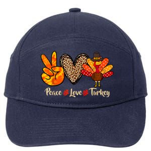 Peace Love Turkey Little Pilgrim Thanksgiving 7-Panel Snapback Hat