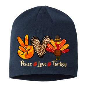 Peace Love Turkey Little Pilgrim Thanksgiving Sustainable Beanie