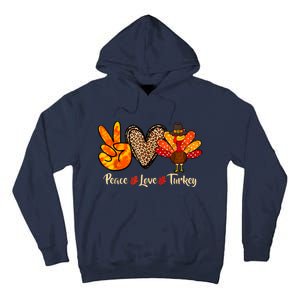 Peace Love Turkey Little Pilgrim Thanksgiving Tall Hoodie