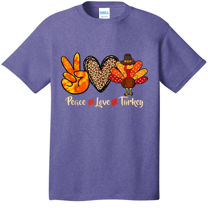 Peace Love Turkey Little Pilgrim Thanksgiving T-Shirt