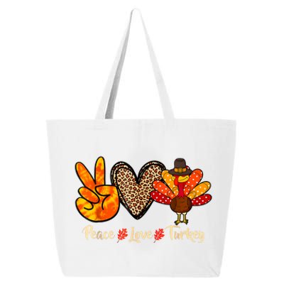 Peace Love Turkey Little Pilgrim Thanksgiving 25L Jumbo Tote