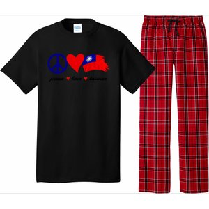 Peace Love Taiwan Taiwanese Flag I Stand With Taiwan Gift Pajama Set