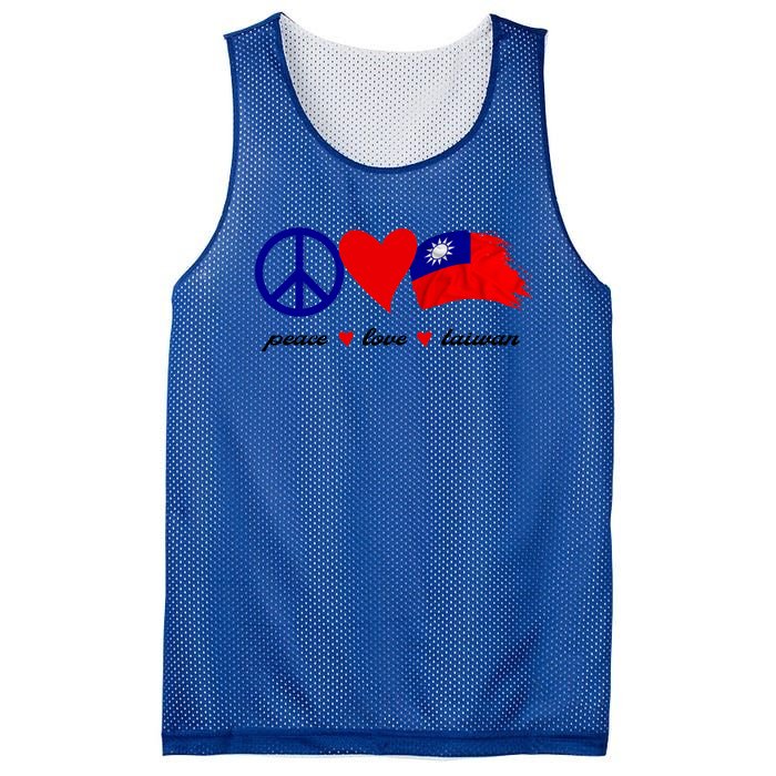 Peace Love Taiwan Taiwanese Flag I Stand With Taiwan Gift Mesh Reversible Basketball Jersey Tank