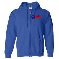 Peace Love Taiwan Taiwanese Flag I Stand With Taiwan Gift Full Zip Hoodie