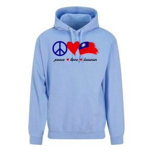 Peace Love Taiwan Taiwanese Flag I Stand With Taiwan Gift Unisex Surf Hoodie