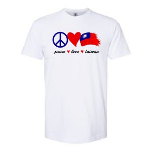 Peace Love Taiwan Taiwanese Flag I Stand With Taiwan Gift Softstyle CVC T-Shirt