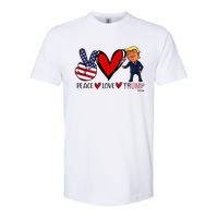 Peace Love Trump 2024 Us Flag President Trump Return Support Softstyle CVC T-Shirt