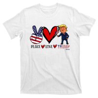 Peace Love Trump 2024 Us Flag President Trump Return Support T-Shirt