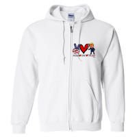 Peace Love Trump 2024 Us Flag President Trump Return Support Full Zip Hoodie