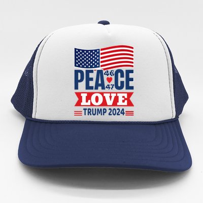 Peace Love Trump 2024 Trucker Hat