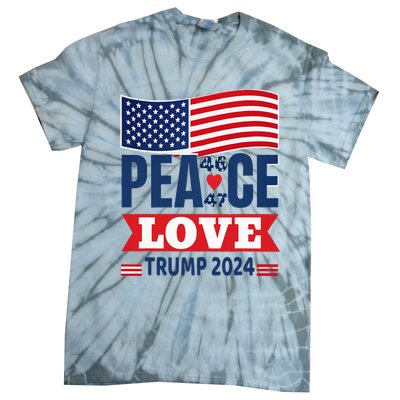 Peace Love Trump 2024 Tie-Dye T-Shirt