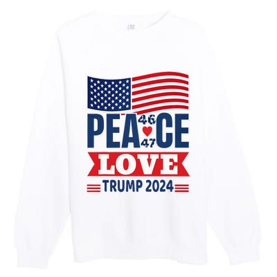 Peace Love Trump 2024 Premium Crewneck Sweatshirt