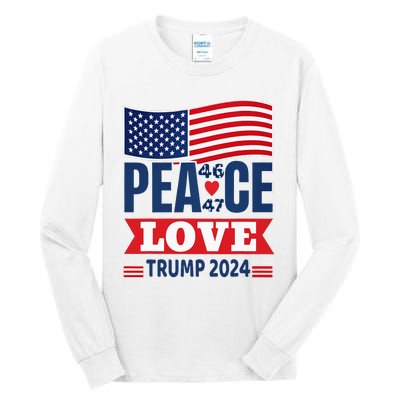 Peace Love Trump 2024 Tall Long Sleeve T-Shirt