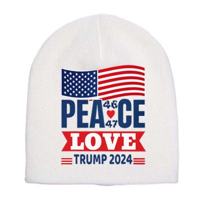 Peace Love Trump 2024 Short Acrylic Beanie