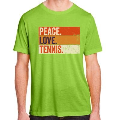 Peace Love Tennis Funny Mother Father Tennis Lover Vintage Gift Adult ChromaSoft Performance T-Shirt