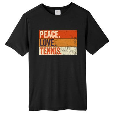 Peace Love Tennis Funny Mother Father Tennis Lover Vintage Gift Tall Fusion ChromaSoft Performance T-Shirt