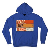 Peace Love Tennis Funny Mother Father Tennis Lover Vintage Gift Hoodie