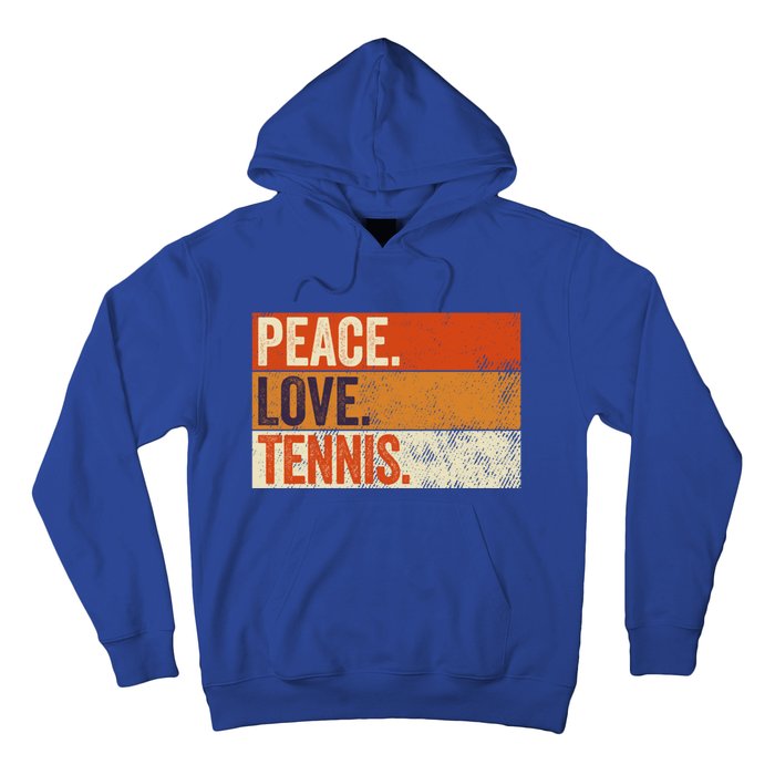 Peace Love Tennis Funny Mother Father Tennis Lover Vintage Gift Hoodie