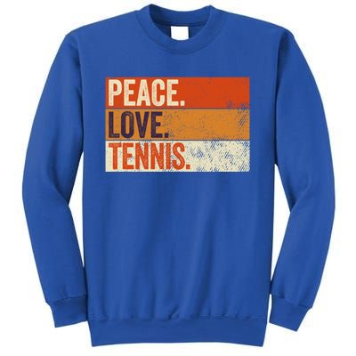 Peace Love Tennis Funny Mother Father Tennis Lover Vintage Gift Sweatshirt