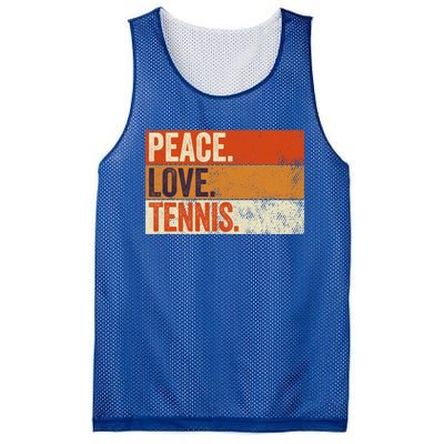 Peace Love Tennis Funny Mother Father Tennis Lover Vintage Gift Mesh Reversible Basketball Jersey Tank