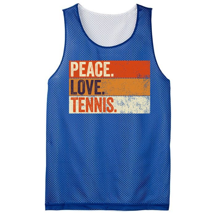 Peace Love Tennis Funny Mother Father Tennis Lover Vintage Gift Mesh Reversible Basketball Jersey Tank